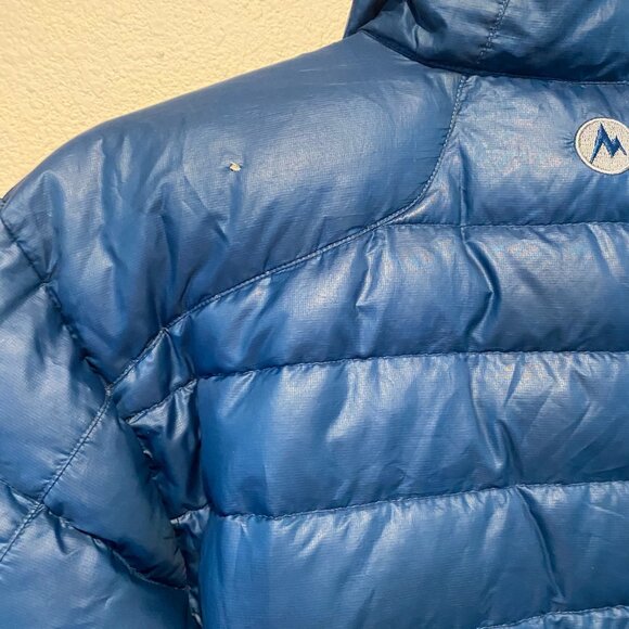 Marmot Blue Puffer Jacket Men’s Small‎ Lightweight – Flaws Noted - Picture 5 of 5